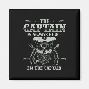 Vintage Boat Captain Shirt Men Boating Funny Boat Magnet