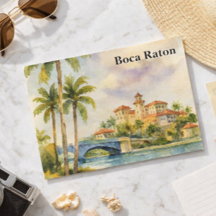 Vintage Boca Raton Resort Watercolor Florida   Postcard