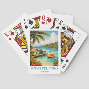 Vintage Bocas del Toro Panama Travel Tropical Playing Cards
