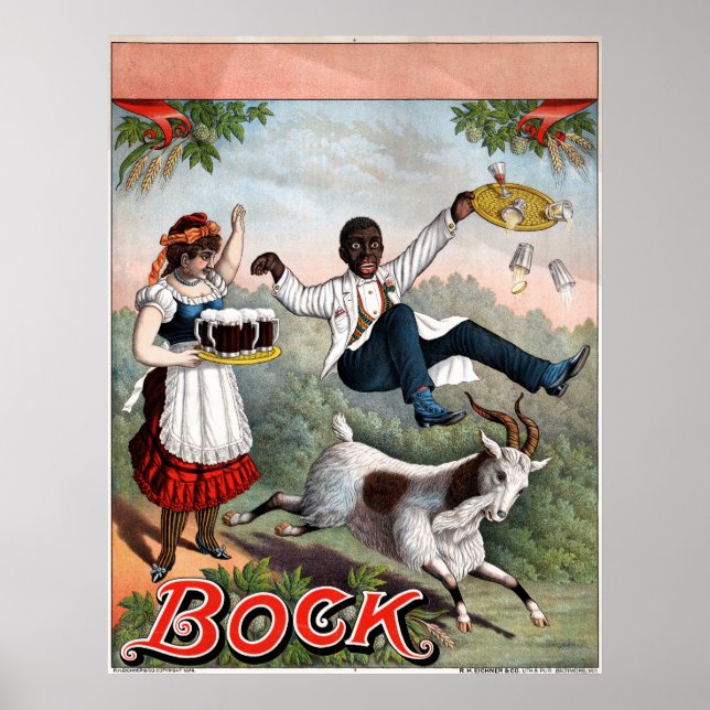 Vintage Bock Beer Advertising Poster (Front)
