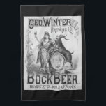 Vintage Bock Beer Bar Towel<br><div class="desc">This is a charming poster produced by the George Winter Brewing Co. approx. 1900 to promote Bock Beer, from the historic collection of the Library of Congress. Image has been digitally repaired, with description as follows: Poster showing Columbia raising a glass of beer, posed with a keg and a billy...</div>