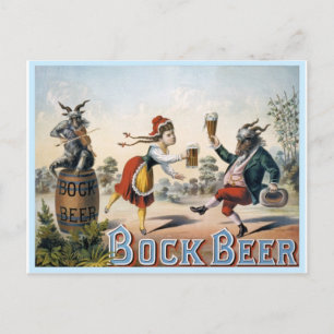 Vintage Bock Beer Postcard