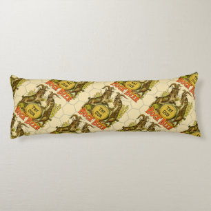 Vintage Bock Beer Poster: Antique Goat Saloon Bar Body Cushion