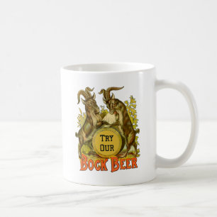 Vintage Bock Beer Poster: Antique Goat Saloon Bar Coffee Mug