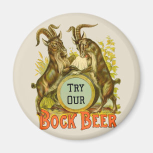 Vintage Bock Beer Poster: Antique Goat Saloon Bar Magnet