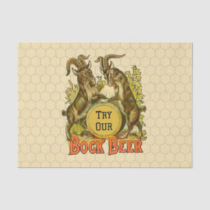 Vintage Bock Beer Poster: Antique Goat Saloon Bar Tissue Paper