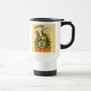 Vintage Bock Beer Poster: Antique Goat Saloon Bar Travel Mug