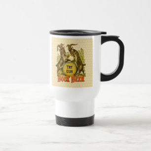 Vintage Bock Beer Poster: Antique Goat Saloon Bar Travel Mug