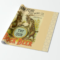 Vintage Bock Beer Poster: Antique Goat Saloon Bar