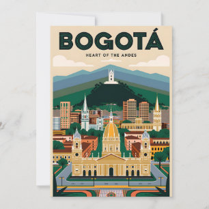 Vintage Bogotá Colombia Heart of the Andes Retro Holiday Card