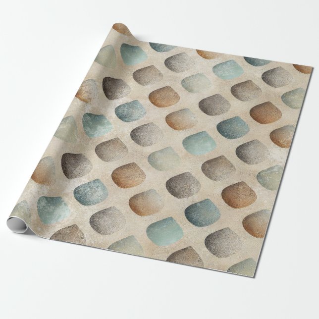 Vintage Bohemian Diamond Drop Patterned Wrapping Paper (Unrolled)