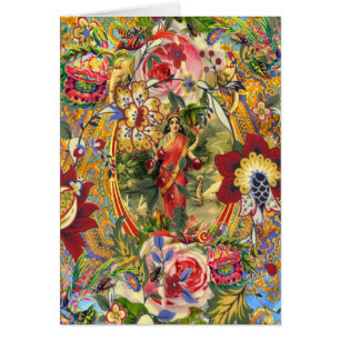 Vintage Bohemian Goddess Greeting Card
