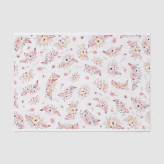 Vintage Bohemian Pastel Flower Bouquets Tote Bag Tissue Paper