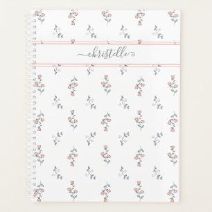 Vintage Bohemian Pink Lavender Floral Pattern Planner