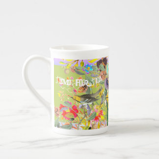 Vintage Bohemian Songbirds Spring Green Bone China Mug