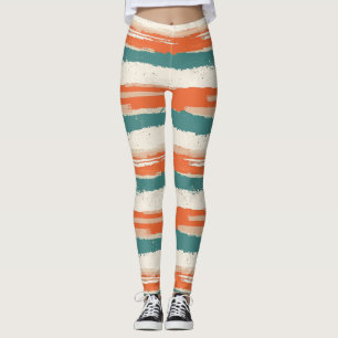 Vintage Bohemian Watercolor Striped (2) Leggings