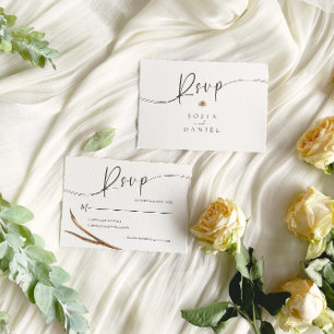 Vintage Boho Autumn Wedding RSVP Card