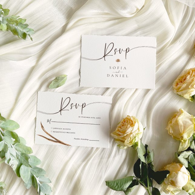 Vintage Boho Autumn Wedding RSVP Card (Creator Uploaded)