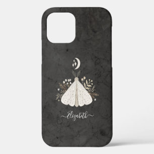 Vintage Boho Black White Butterfly iPhone 12 Case