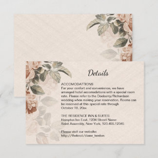 Vintage Boho Botanical Details Rustic Terracotta Enclosure Card
