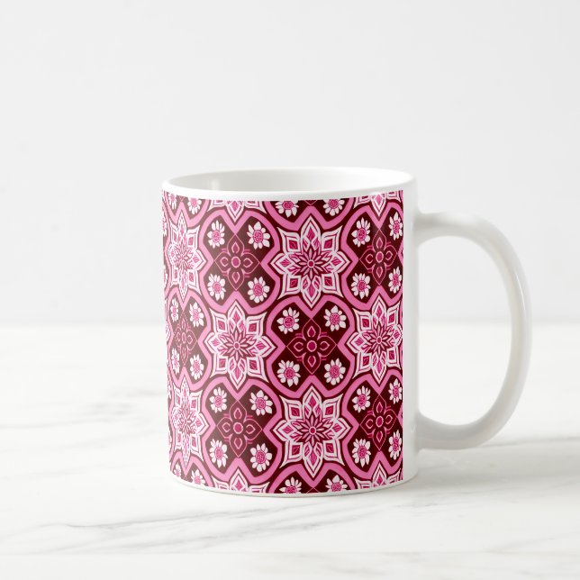 Vintage Boho Chic Floral Pattern Coffee Mug (Right)