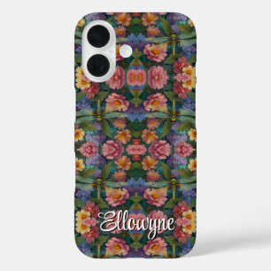 Vintage boho chic pastel floral garden dragonfly  iPhone 16 case