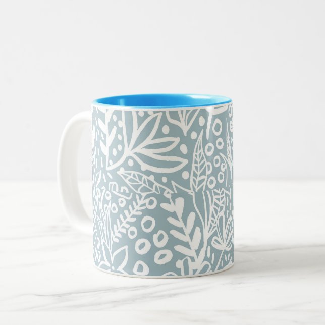 Vintage Boho Floral & Butterfly Coffee Mug (Front Left)