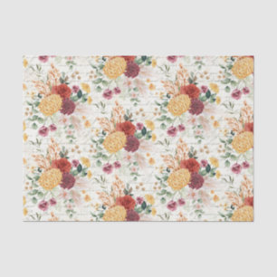 Vintage Boho Floral Hand Written Script Decoupage Tissue Paper