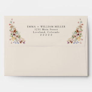 Vintage Boho Floral Monogram Envelopes