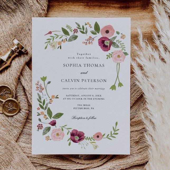 Vintage Boho Floral Wedding Invitation (Creator Uploaded)
