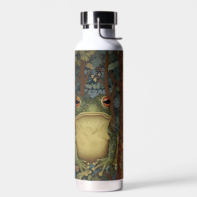 Vintage boho forest frog water bottle (Left)