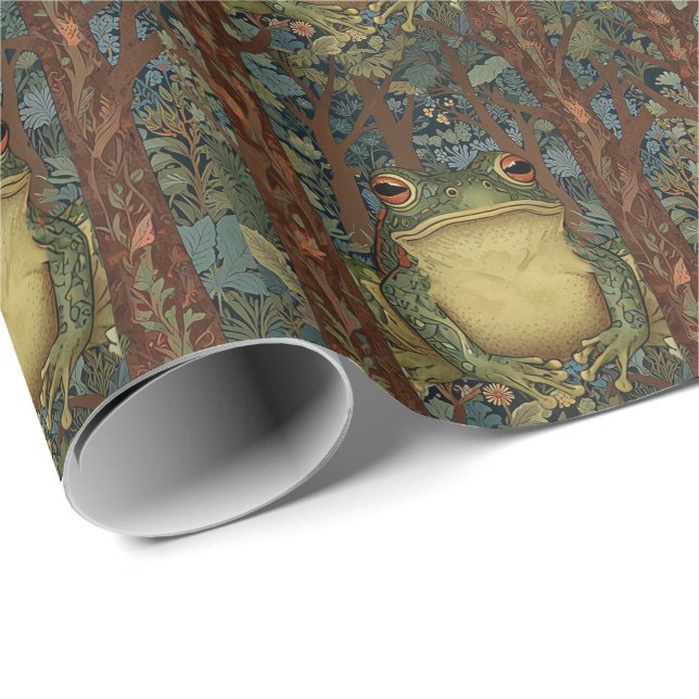 Vintage boho forest frog wrapping paper (Roll Corner)