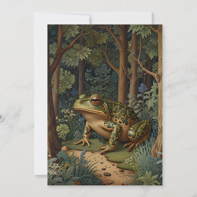 Vintage boho frog woodland forest invitation (Front)