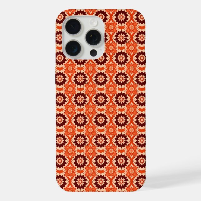 Vintage Boho Geometric Floral Pattern iPhone Case (Back)