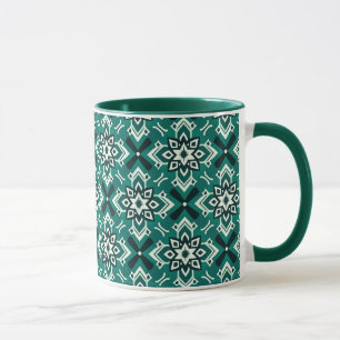 Vintage Boho Geometric Floral Pattern Mug