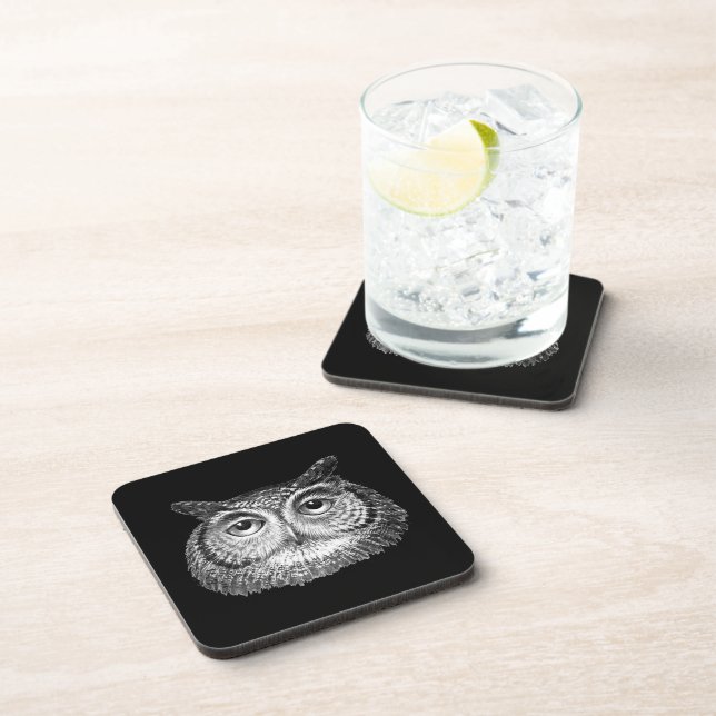 Vintage Boho Owl Design Coaster (Right Side)
