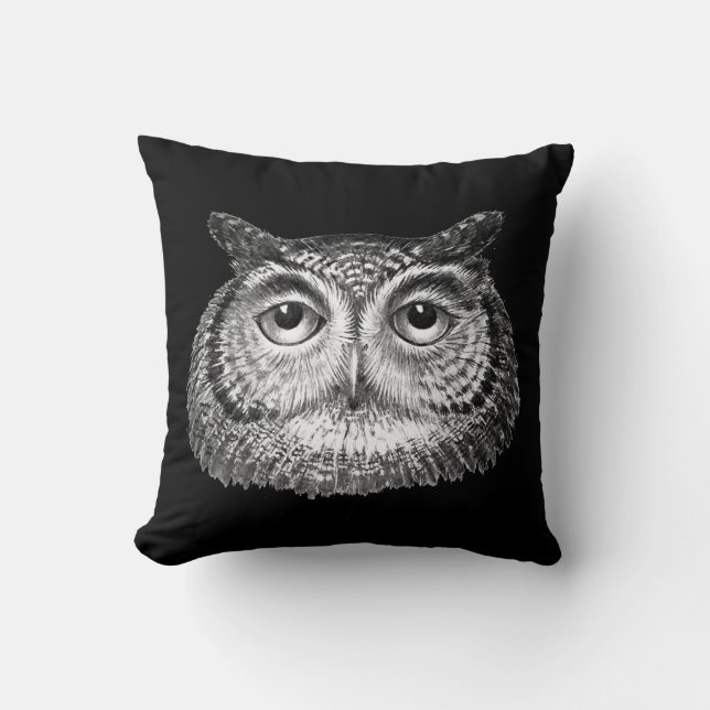 Vintage Boho Owl Design Cushion (Front)