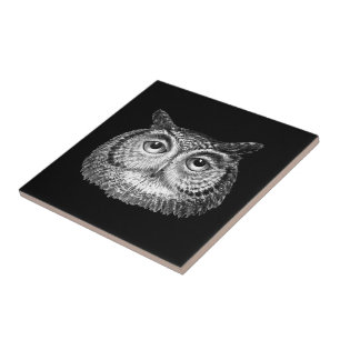 Vintage Boho Owl Design Tile