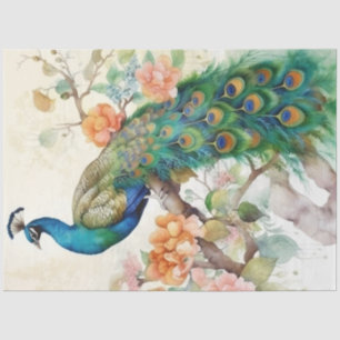 Vintage Boho Peacock Peacocks Decoupage Tissue Paper