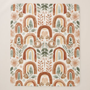 Vintage Boho Rainbow Sherpa Blanket