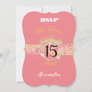 Vintage Boho Rose Gold Rustic Quinceañera Spanish 