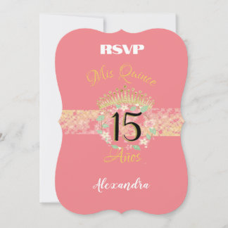 Vintage Boho Rose Gold Rustic Quinceañera Spanish 