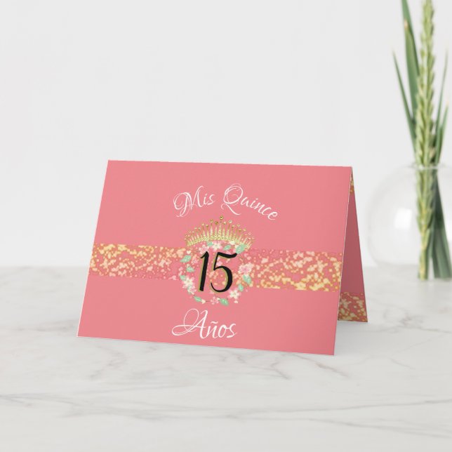 Vintage Boho Rose Gold Rustic Quinceañera Spanish  Invitation (Front)