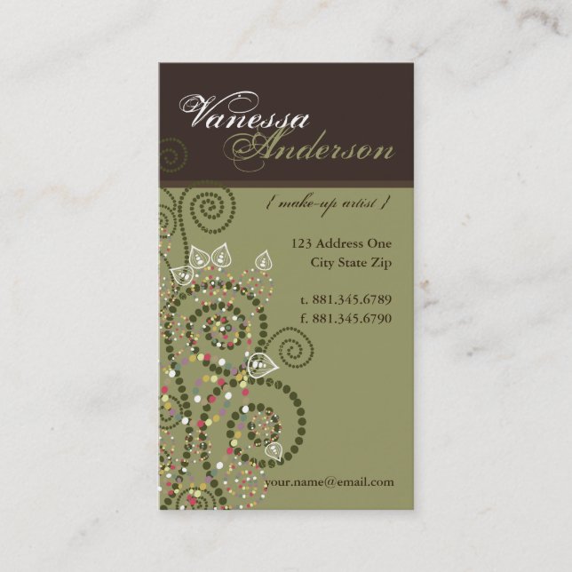 Vintage Boho Spirals Artistic Pattern Profile Card (Front)