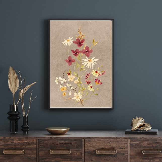 Vintage Boho Style Wildflower Minimalist Poster (Creator Uploaded)