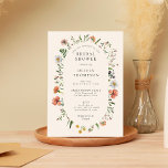 Vintage Boho Summer Wildflower Arch Bridal Shower Invitation<br><div class="desc">An elegant bridal shower invitation in vintage boho summer floral theme that features watercolor wildflowers and greenery with an arch shape element that highlights the bridal shower details.</div>