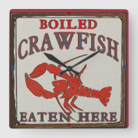 Vintage Boiled Crawfish Eaten Here Clock