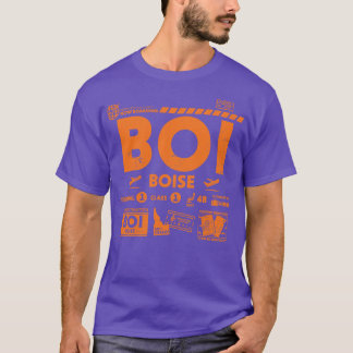 Vintage Boise BOI Airport Code Travel Day Retro Tr T-Shirt
