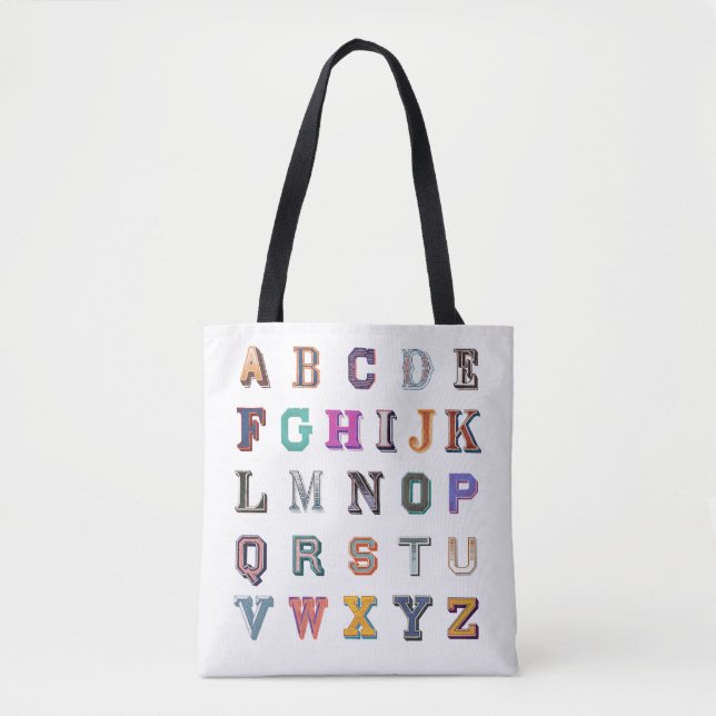  Vintage bold a-z alphabet Tote Bag (Front)