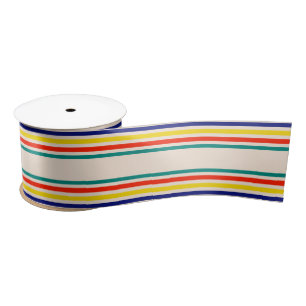 Vintage Bold Striped Ribbon Satin Ribbon